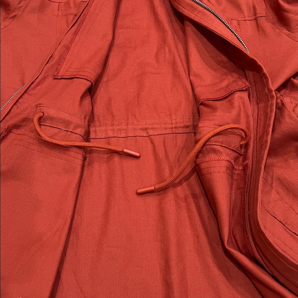 32 Degrees Cool Orange Red Linen Blend Trace Drawstring NWT Jacket Size Medium - Picture 7 of 10